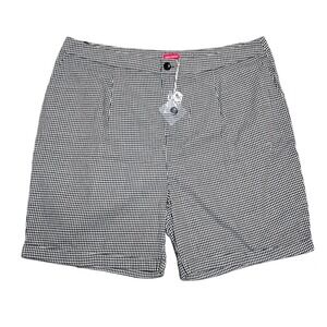 Urban Threads Shorts Women 26 Plus Black White Plaid Micro‎ Check Casual Dressy